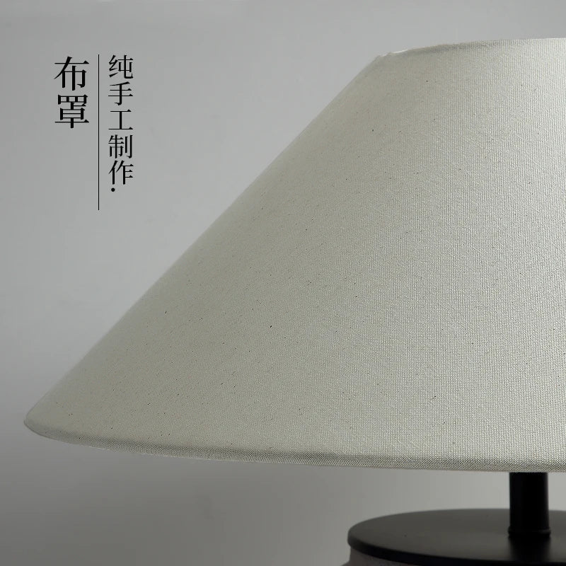 Axyaa Silent Style Pottery Living Room Lamp - Neo Chinese Designer Bedroom Table Lamp