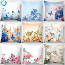 Axyaa Butterfly Flower Polyester Cushion Cover