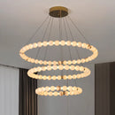 Axyaa Cream Pearl Marble Pendant Light Chandelier for Home Decor