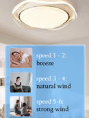 Axyaa Smart LED Ceiling Fan Light: Modern Round Design, Bedroom, Bladeless