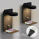Axyaa Wall Lamp 9W Touch Switch 3 Tone Light, USB Charging, 350 ° Rotating LED