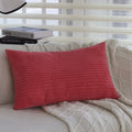 Axyaa Striped Velvet Corduroy Cushion Covers for Sofa - 30x50cm Nordic Style