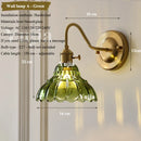 Axyaa Retro Floral Glass Wall Lamp: Modern Nordic Wall Sconce for Bedroom LED Lighting