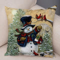 Axyaa Winter Snowman Print Pillowcase Set for Christmas Day Party Décor & Home Gift