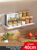 Axyaa Kitchen Spice & Condiment Rack: Wall Mounted, Foldable, Multifunctional Utensil Organizer
