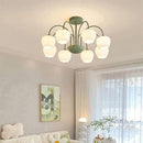 Axyaa Cream Wind Chime Orchid Chandelier: Nordic Fresh & Romantic Flower Pendant Lamp