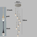 Axyaa Crystal Chandelier Stair Pendant Lamp Living Room Lighting