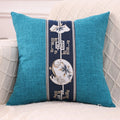 Axyaa Linen Chinese Pavilion Pattern Pillow Cover for Home Sofa Bedroom