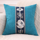 Axyaa Linen Chinese Pavilion Pattern Pillow Cover for Home Sofa Bedroom
