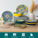 Axyaa Porcelain Dinner Plates Set for 6 - Scratch Resistant Breakfast & Dinnerware