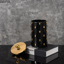 Axyaa Gold Spike Ceramic Vase Fake Flowers Modern Home Decor