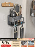 Axyaa 3-in-1 Bathroom Organizer: Toothbrush, Toothpaste, Electric Brush Holder Shelf Rack