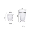 Axya Double Wall Glass Espresso Cup Set - 180/280ml