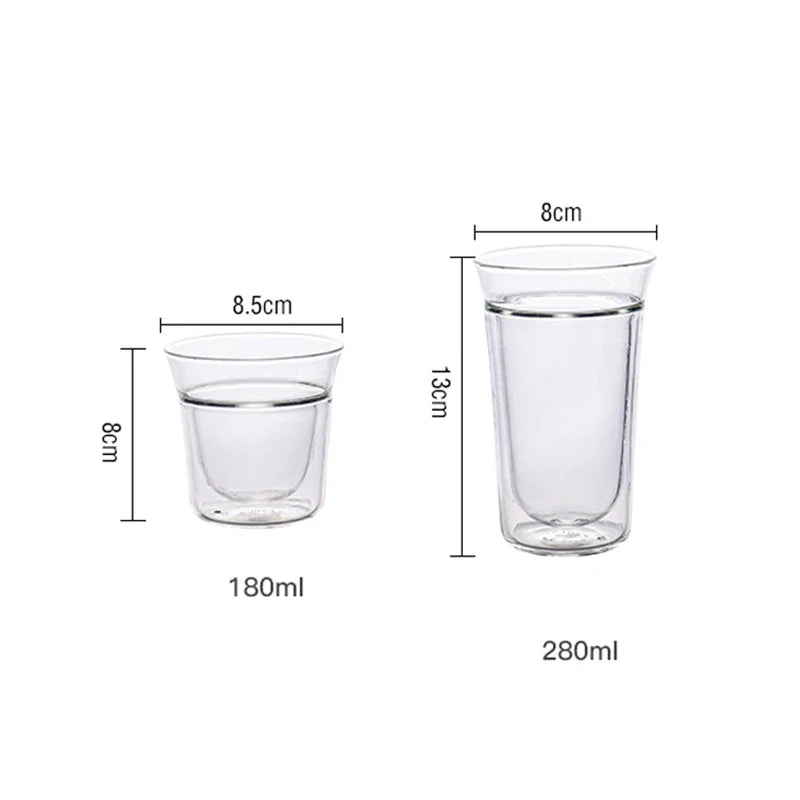 Axya Double Wall Glass Espresso Cup Set - 180/280ml
