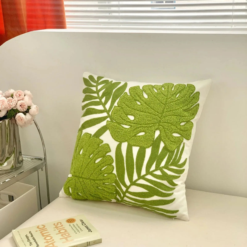 Axyaa Tulip Embroidered Throw Pillow Cover - 45x45CM
