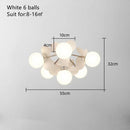 Axyaa Kids Room LED Ceiling Light Fixture Glass Ball Color Chandelier