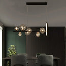 Axyaa Black Glass Ball Chandelier LED Pendant Lamps for Modern Home Decor