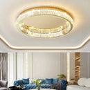 Axyaa Crystal Circle Ceiling Chandelier LED Light Fixture for Home Decor