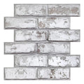 Axyaa 3D Whitewash Brick Tile Stickers, Matte Texture, 30x30cm, Water/Mold Resistant