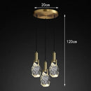 Axyaa Crystal Stone Pendant Light Gold Copper Ceiling Lamp