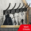 Axyaa Black White Folding Robe Hooks Towel Hanger Wall Rack for Bathroom & Kitchen