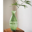 Axyaa Chinese Celadon Glass Vase: Song Dynasty Aesthetic, Perfect for Flowers, Orchid, Living Room
