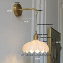 Axyaa Flower Glass LED Wall Sconce Pull Chain Switch Nordic Modern Light