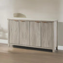 Axyaa Fluted Sideboard Buffet: 56" Modern Credenza with Storage, Doors & Shelves