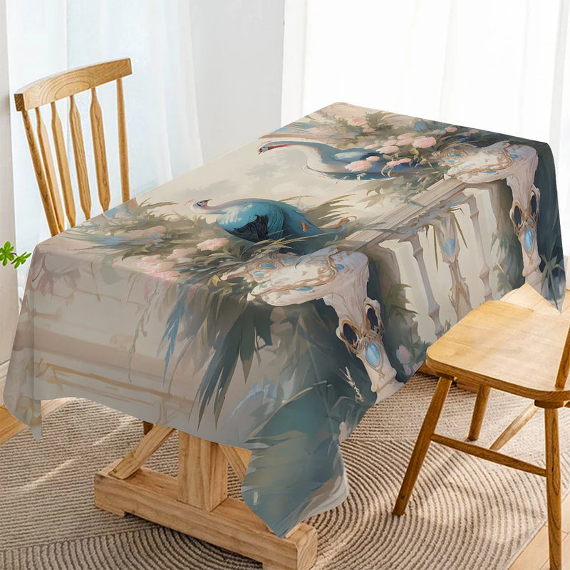 Axyaa Waterproof Rectangular Tablecloth for Party Decor and Dining Tables
