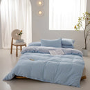 Axyaa Washed Cotton Grid Duvet Cover, Single Size 150*200cm Queen