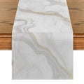 Pink Champagne Gold Textured Table Runner by Axyaa: Elegant Grey Marble Design for Stylish Tables