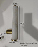 Axyaa Marble LED Wall Sconce Dimmable Copper Light for Indoor Spaces