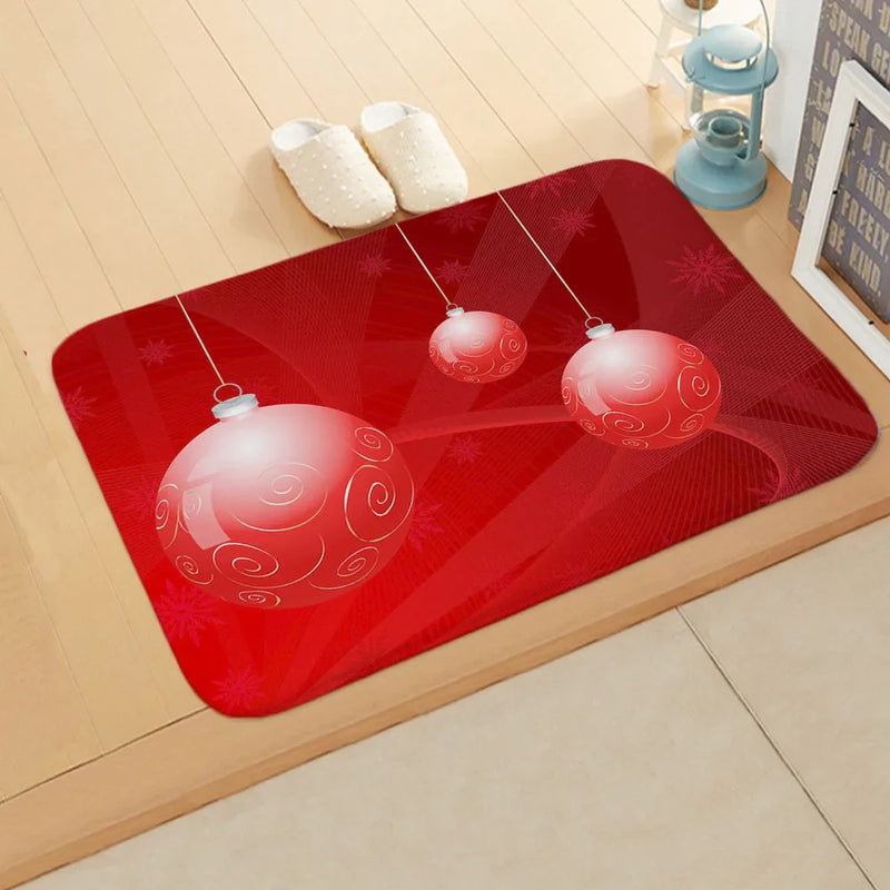 Axyaa Christmas Santa Elk Door Mat - Home Kitchen Bathroom Non-Slip Carpet