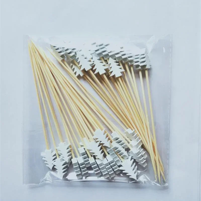 Axyaa Christmas Fruit Skewers: Santa Claus, Snowflake, Xmas Tree Forks