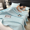 Axyaa Embroidered Summer Quilt: Lightweight Cooling Bedspread Duvet for Comfort and Style