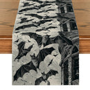 Axyaa Halloween Bat Table Runner for Kitchen Holiday Party Decor