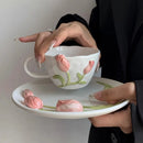 Axyaa Ceramic  Tulip Cup Set for Afternoon Tea and Coffee Mug