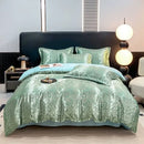 Axyaa High-Count Silky AB Jacquard European Four-Piece Bed Sheet
