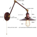 Axyaa Rustic Vintage LED Wall Lamps Pull Chain Switch for Stair Light Fixtures