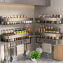 Axyaa Aluminum Kitchen & Bathroom Wall Hanging Rack Storage Shelf Organize Everything