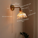 Axyaa Nordic Copper Glass Wall Sconce LED Light for Living Room and Bathroom