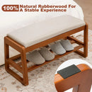 Axyaa Shoe Bench with Leather Cushion: Waterproof, 550LBS Capacity Shoe Rack