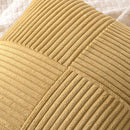 Axyaa Brand Earthy Yellow Corduroy Patchwork Pillow Cover for Living Bed Sofa
