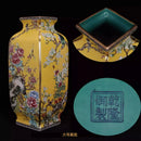 Axyaa Antique Enamel Square Bottle - Jingdezhen Handicraft Home Decor