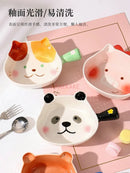 Axyaa Cute Baking Oven Bowl with Handle, Kids Salad Ceramic Tableware