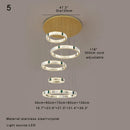 Axyaa Large Crystal Ceiling Pendant Light Fixture Luxury Villa Stairwell Decor Gold