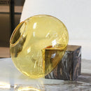 Axyaa Amber Glass Vase with Artificial Flowers for Desk Decoration & Room Aesthetic