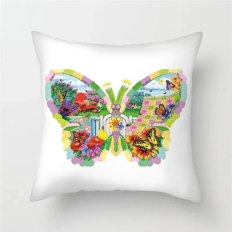 Axyaa Floral Butterfly Pillowcase for Home Decor and Events