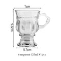 Axyaa Vintage Heart Embossed High-Legged Latte Glass Cup