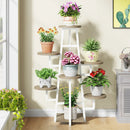 Axyaa 7 Tier Wooden Corner Plant Stand for Multiple Plants